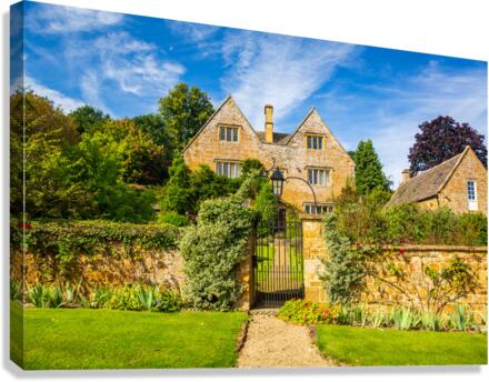 Old cotswold stone house in Ilmington  Impression sur toile