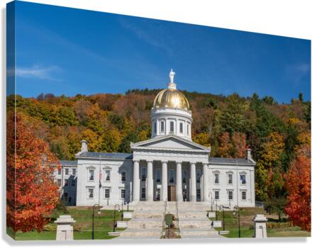Gold dome of Vermont State House in Montpelier  Impression sur toile