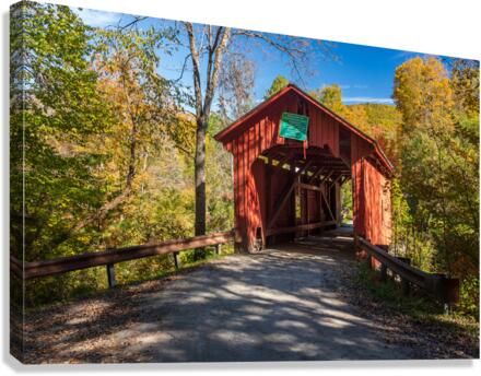 Slaughter House covered bridge in Northfield Falls  Impression sur toile
