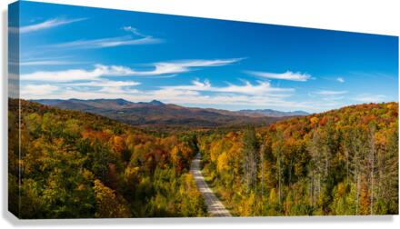 Aerial view of Moretown Mountain Road in Vermont  Impression sur toile