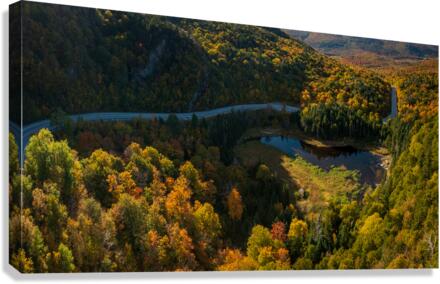 Aerial view of Appalachian Gap Road in Vermont  Canvas Print