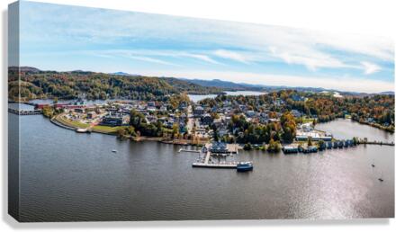 Aerial view of Newport Vermont in the fall  Canvas Print