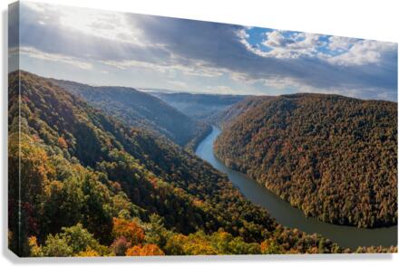  Cheat River panorama in West Virginia with fall colors  Impression sur toile