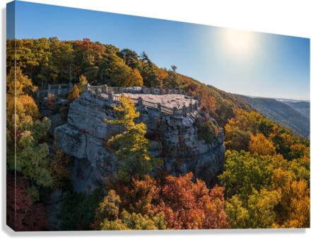Coopers Rock panorama in West Virginia with fall colors  Canvas Print
