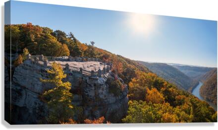 Coopers Rock panorama in West Virginia with fall colors  Canvas Print