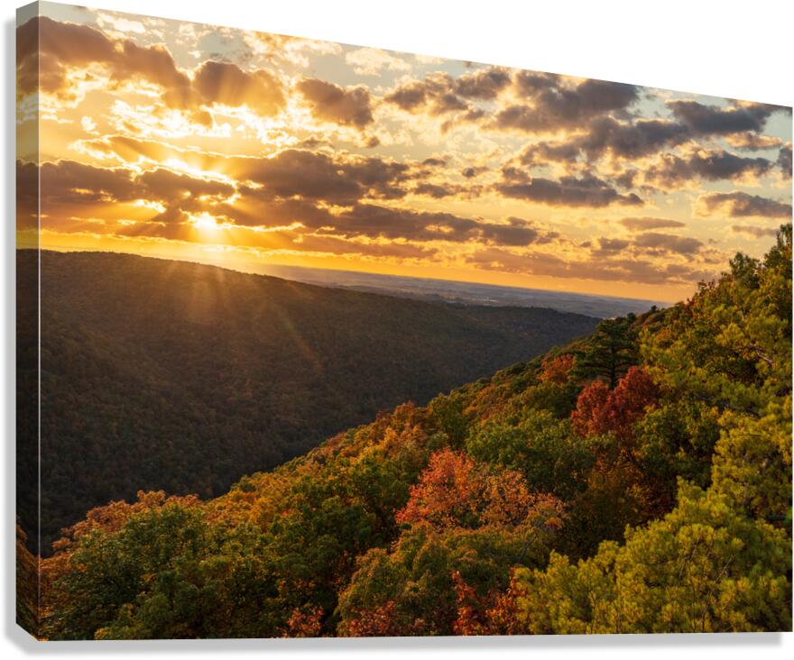 Sunset over Morgantown seen from Coopers Rock  Canvas Print