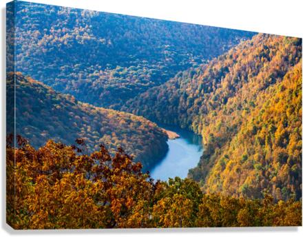 Sunrise over Cheat river from Coopers Rock  Canvas Print