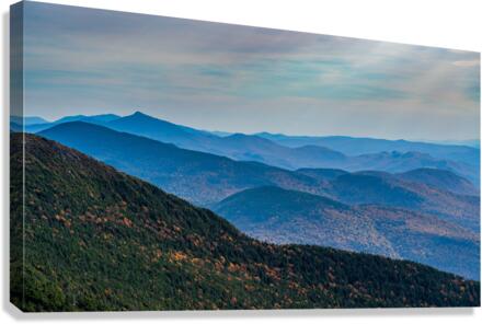 View from Mt Mansfield looking down Green Mountains  Canvas Print