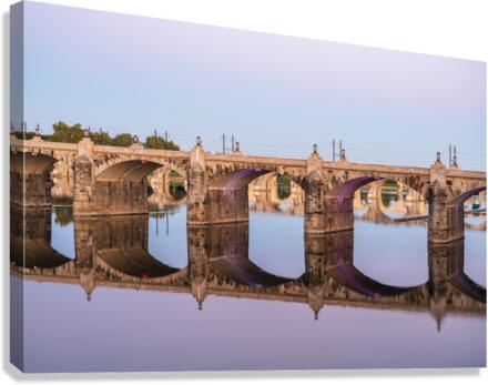Reflections of Market Street bridge in the Susquehanna river  Impression sur toile