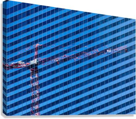 Reflection of crane in Chicago windows  Canvas Print