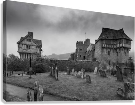 Graveyard by Stokesay castle in Shropshire  Canvas Print