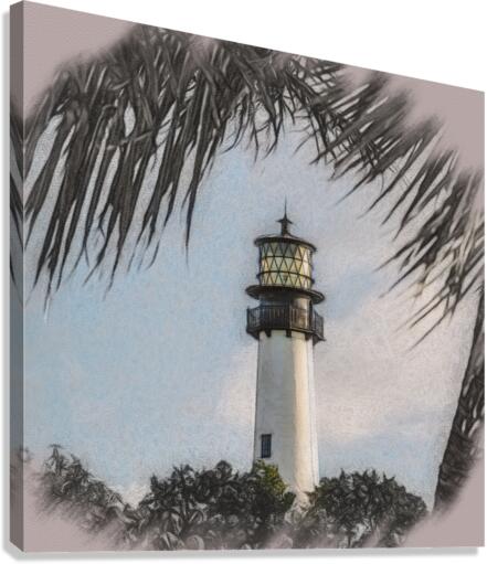 Charcoal Cape Florida lighthouse   Impression sur toile