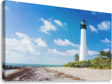 Painting of Cape Florida lighthouse  Canvas Print