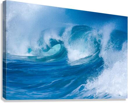 Powerful waves break at Lumahai Beach Kauai  Impression sur toile