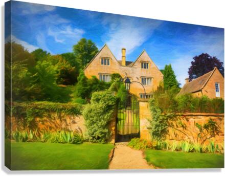 Pastel cotswold stone house in Ilmington  Canvas Print