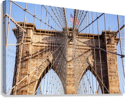 Detail of suspension on Brooklyn Bridge  Impression sur toile