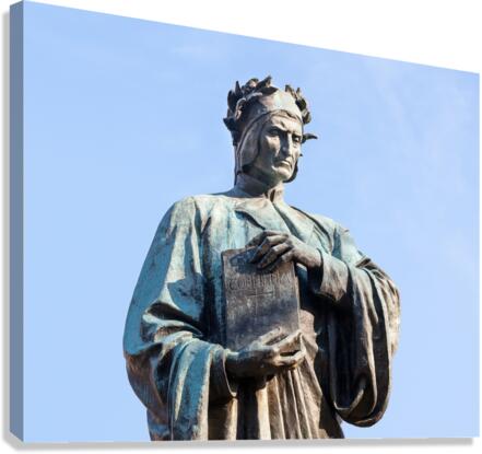Dante statue with Divine Comedy in Meridian Hill park  Canvas Print