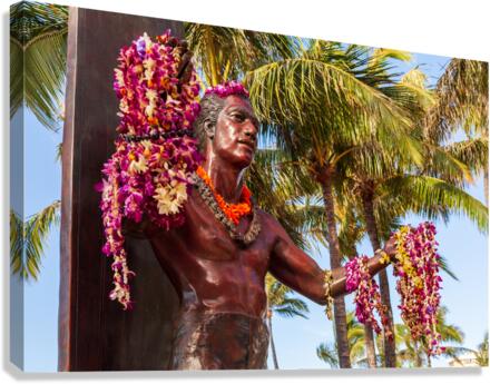Duke Kahanamoku statue in Waikiki  Impression sur toile
