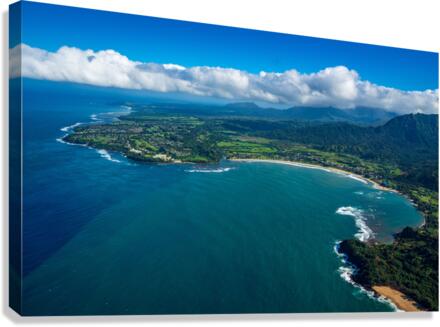 Garden Island of Kauai from helicopter  Impression sur toile