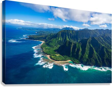 Garden Island of Kauai and Kee Beach  Impression sur toile