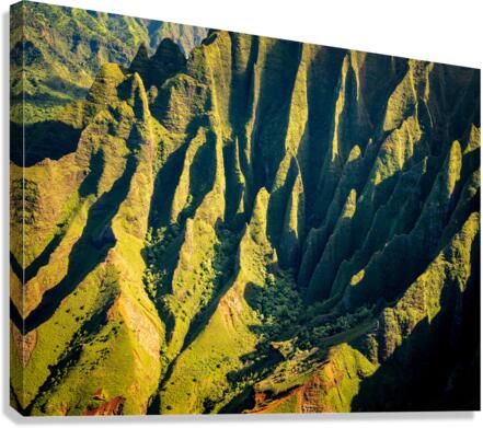 Fluted hills on Na Pali coast of Kauai  Impression sur toile