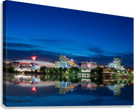 Heinz Field and Carnegie Science Center at night  Canvas Print