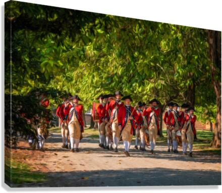 British Redcoats in marching band  Canvas Print