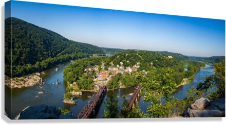 Panorama over Harpers Ferry  Canvas Print