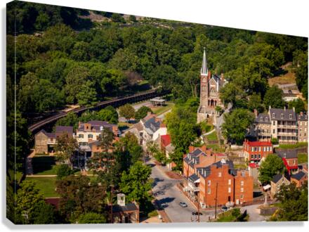 Aerial view of Harpers Ferry  Canvas Print
