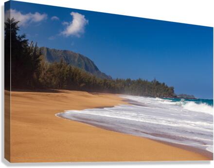Lumahai beach in Kauai on winters day  Canvas Print
