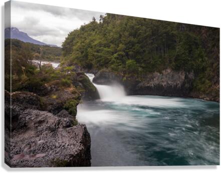 Petrohue falls and cascade by the Osorno volcano in Chile  Impression sur toile