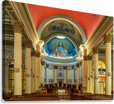 Interior of Roman Catholic cathedral in Punta Arenas Chile  Canvas Print
