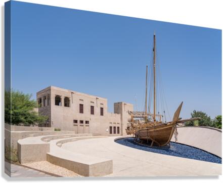 Dhow in Al Shindagha district and museum in Dubai  Canvas Print