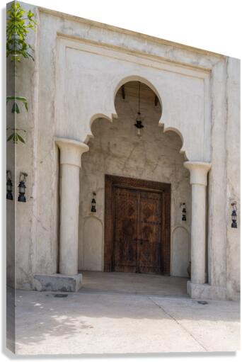 Ornate doorway to palace in Al Shindagha district and museum in   Canvas Print