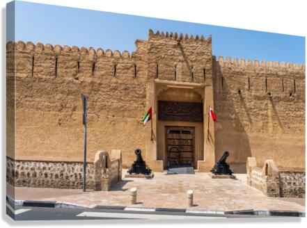 Entrance to the Dubai Museum in Bur Dubai old town by the creek  Canvas Print