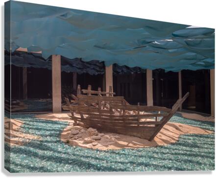 Dhow wreck in Al Shindagha district and museum in Dubai  Impression sur toile