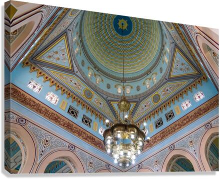 Interior of the dome in the Jumeirah Mosque open to visitors in   Canvas Print