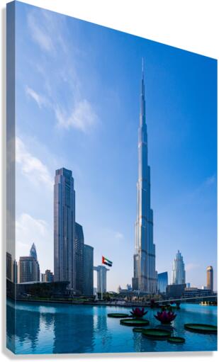 Offices and apartment towers of Dubai downtown business district  Impression sur toile