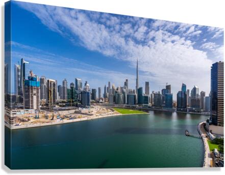 Offices and apartments of Dubai Business Bay with Downtown distr  Impression sur toile