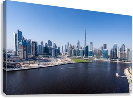 Offices and apartments of Dubai Business Bay with district behin  Impression sur toile