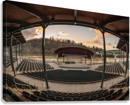 Fisheye lens view of Ruby Amphitheater in Morgantown WV  Impression sur toile
