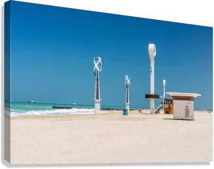 Floodlights for night swimming at Jumeira Wild Beach in Dubai  Impression sur toile