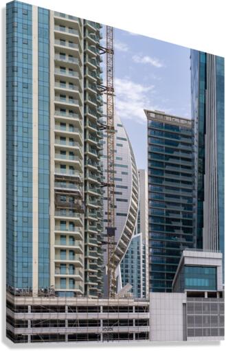 Detail of different designs on apartments in Business Bay Dubai Canvas Print