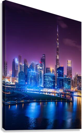 Offices and apartments of Dubai Business Bay and Downtown  Canvas Print