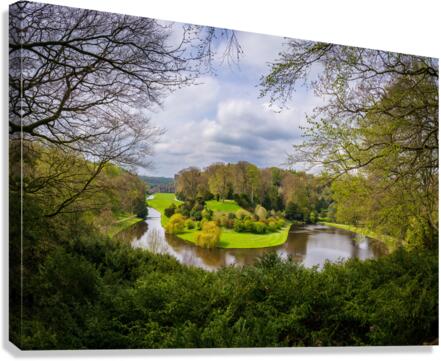 Springtime at Fountains Abbey ruins in Yorkshire England  Canvas Print