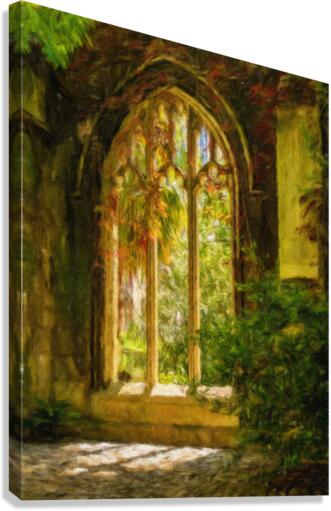 Digital oil painting of the windows of St Dunstan church  Canvas Print