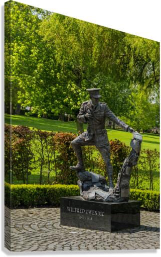  Portrait of Wilfred Owen statue in Oswestry park in Shropshire Canvas Print