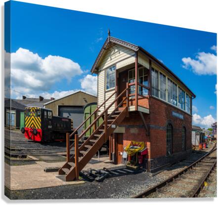 Oswestry South railway signal control box in Shropshire  Canvas Print