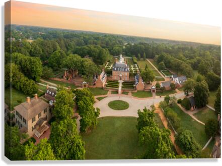 Aerial view of Governors Palace in Williamsburg Virginia  Canvas Print