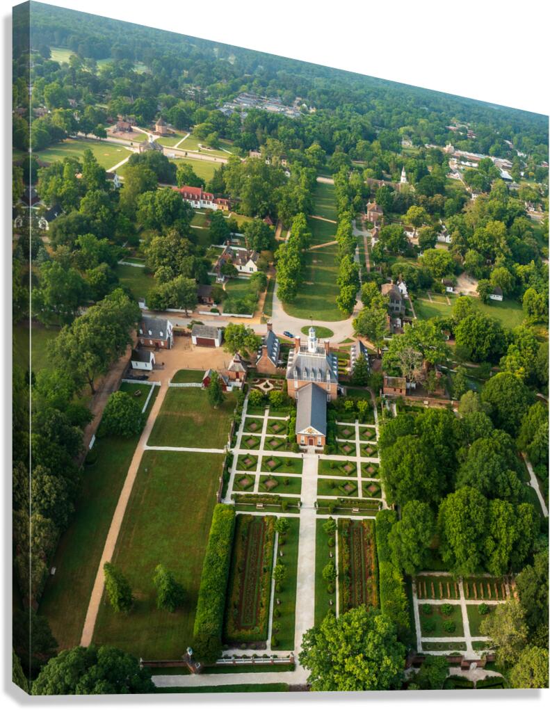 Aerial view of Governors Palace in Williamsburg Virginia  Impression sur toile